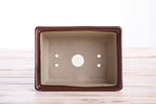 Willow Bonsai Ceramics Rectangle Deep Bonsai Pot 6 Inch – Higher‑Profile Rectangular Ceramic Bonsai & Succulent Planter with Accentuated Rim, High‑Fired Frost‑Proof Stoneware, Handmade in USA (Sunset)