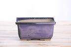 Willow Bonsai Ceramics Rectangle Deep Bonsai Pot 6 Inch – Higher‑Profile Rectangular Ceramic Bonsai & Succulent Planter with Accentuated Rim, High‑Fired Frost‑Proof Stoneware, Handmade in USA (Purple)
