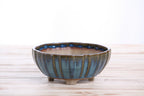 Willow Bonsai Ceramics Lily Bonsai Pot 6 Inch – Sculpted Rounded Ceramic Bonsai & Succulent Planter with Wavy Profile, High‑Fired Frost‑Proof Stoneware, Handmade in USA (Peacock)