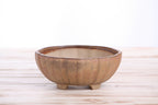 Willow Bonsai Ceramics Lily Bonsai Pot 6 Inch – Sculpted Rounded Ceramic Bonsai & Succulent Planter with Wavy Profile, High‑Fired Frost‑Proof Stoneware, Handmade in USA (Deep Stone)