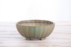 Willow Bonsai Ceramics Lily Bonsai Pot 6 Inch – Sculpted Rounded Ceramic Bonsai & Succulent Planter with Wavy Profile, High‑Fired Frost‑Proof Stoneware, Handmade in USA (Speckled Moss)