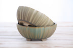 Willow Bonsai Ceramics Lily Bonsai Pot 6 Inch – Sculpted Rounded Ceramic Bonsai & Succulent Planter with Wavy Profile, High‑Fired Frost‑Proof Stoneware, Handmade in USA (Speckled Moss)