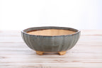 Willow Bonsai Ceramics Lily Bonsai Pot 7 Inch – Sculpted Rounded Ceramic Bonsai & Succulent Planter with Wavy Profile, High‑Fired Frost‑Proof Stoneware, Handmade in USA (Starry Night)