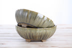 Willow Bonsai Ceramics Lily Bonsai Pot 7 Inch – Sculpted Rounded Ceramic Bonsai & Succulent Planter with Wavy Profile, High‑Fired Frost‑Proof Stoneware, Handmade in USA (Copenhagen)