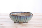 Willow Bonsai Ceramics Lily Bonsai Pot 7 Inch – Sculpted Rounded Ceramic Bonsai & Succulent Planter with Wavy Profile, High‑Fired Frost‑Proof Stoneware, Handmade in USA (Glacier)
