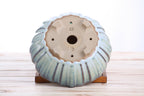 Willow Bonsai Ceramics Lily Bonsai Pot 7 Inch – Sculpted Rounded Ceramic Bonsai & Succulent Planter with Wavy Profile, High‑Fired Frost‑Proof Stoneware, Handmade in USA (Glacier)