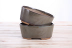 Willow Bonsai Ceramics Oval A Bonsai Pot 6 Inch – Straight‑Sided Oval Ceramic Bonsai & Succulent Planter, High‑Fired Frost‑Proof Stoneware with Drainage & Wiring Holes, Handmade in USA (Starry Night)