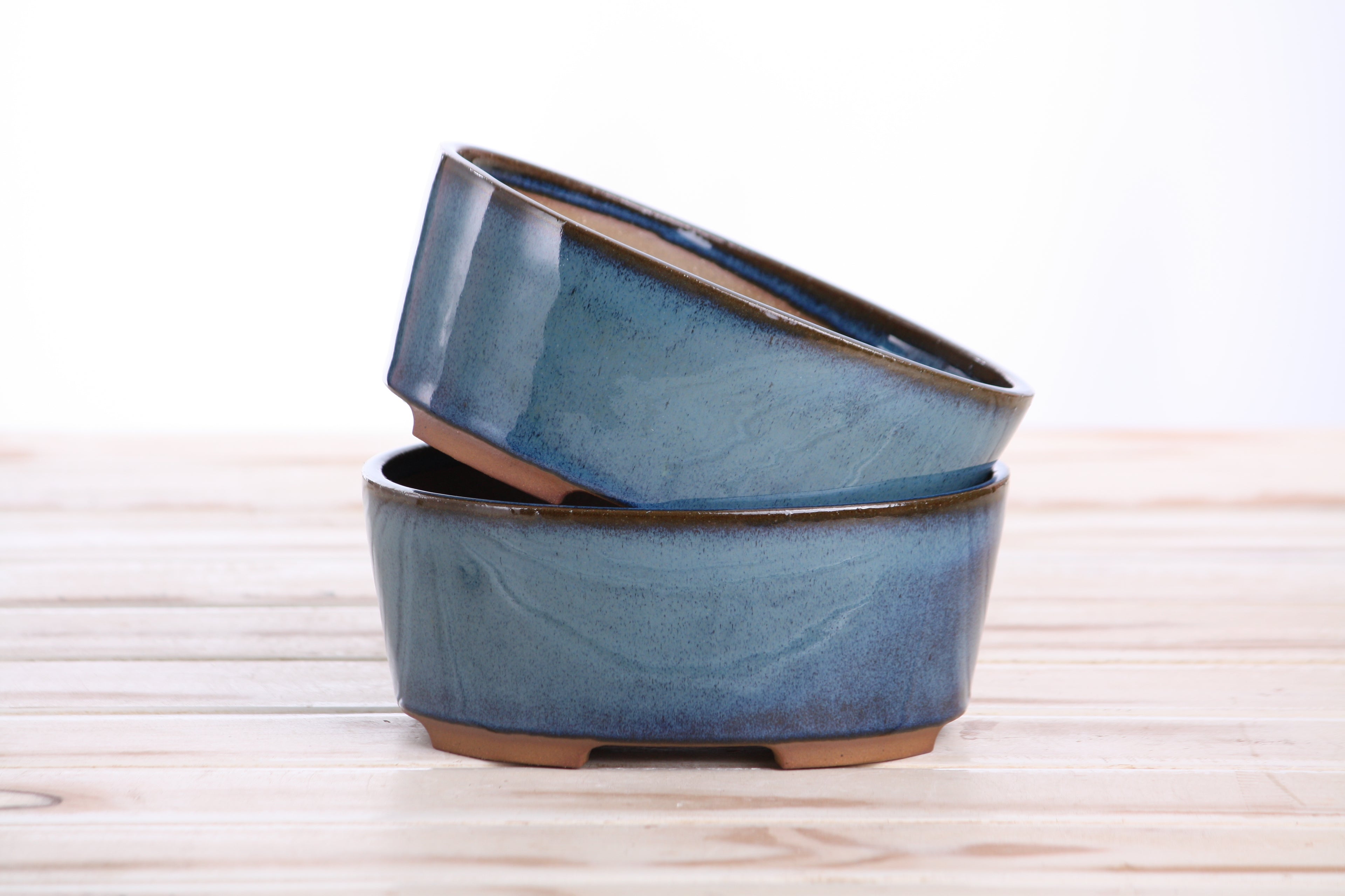 Willow Bonsai Ceramics Oval A Bonsai Pot 6 Inch – Straight‑Sided Oval Ceramic Bonsai & Succulent Planter, High‑Fired Frost‑Proof Stoneware with Drainage & Wiring Holes, Handmade in USA (Peacock 2025)
