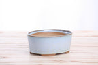 Willow Bonsai Ceramics Oval A Bonsai Pot 6 Inch – Straight‑Sided Oval Ceramic Bonsai & Succulent Planter, High‑Fired Frost‑Proof Stoneware with Drainage & Wiring Holes, Handmade in USA (Glacier)