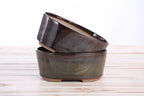 Willow Bonsai Ceramics Oval A Bonsai Pot 6 Inch – Straight‑Sided Oval Ceramic Bonsai & Succulent Planter, High‑Fired Frost‑Proof Stoneware with Drainage & Wiring Holes, Handmade in USA (Dark Honey)