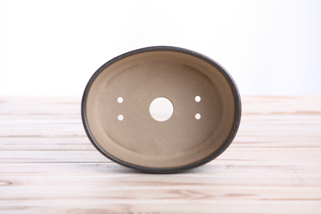Willow Bonsai Ceramics Oval A Bonsai Pot 6 Inch – Straight‑Sided Oval Ceramic Bonsai & Succulent Planter, High‑Fired Frost‑Proof Stoneware with Drainage & Wiring Holes, Handmade in USA (Avocado)
