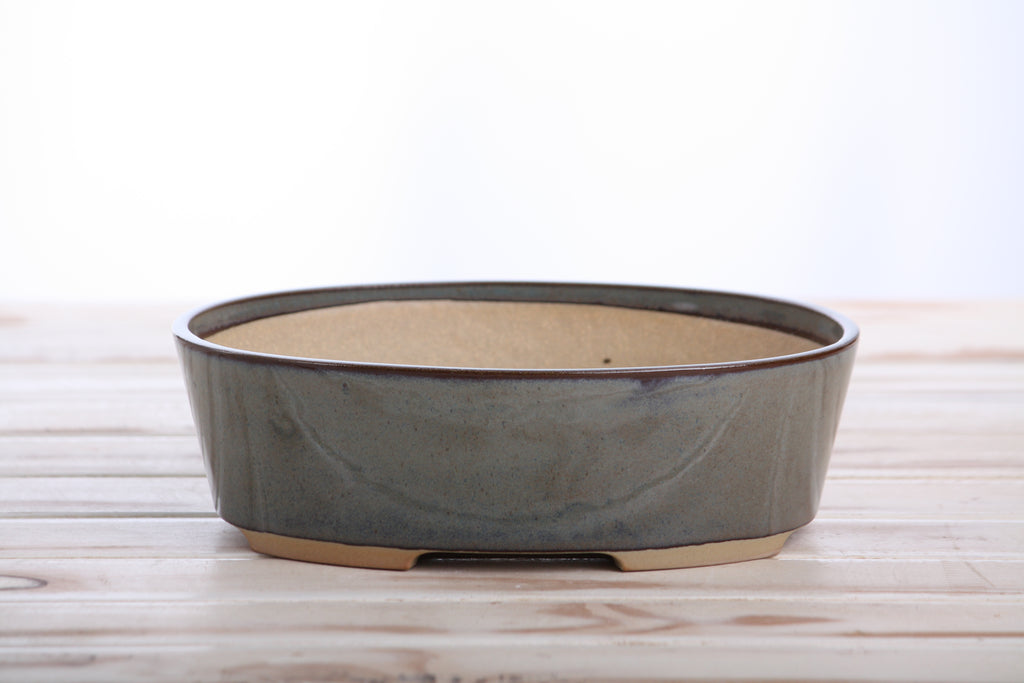 Willow Bonsai Ceramics Oval A Bonsai Pot 8 Inch – Straight‑Sided Oval Ceramic Bonsai & Succulent Planter, High‑Fired Frost‑Proof Stoneware with Drainage & Wiring Holes, Handmade in USA (Starry Night)