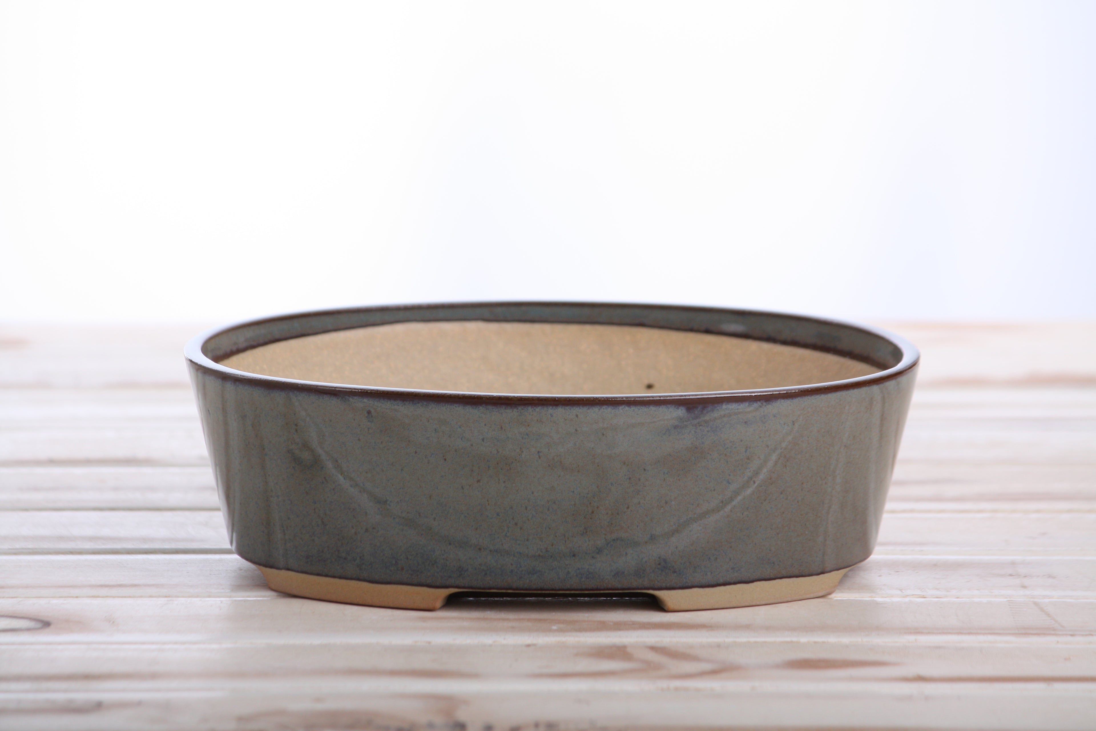 Willow Bonsai Ceramics Oval A Bonsai Pot 8 Inch – Straight‑Sided Oval Ceramic Bonsai & Succulent Planter, High‑Fired Frost‑Proof Stoneware with Drainage & Wiring Holes, Handmade in USA (Starry Night)