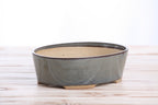 Willow Bonsai Ceramics Oval A Bonsai Pot 8 Inch – Straight‑Sided Oval Ceramic Bonsai & Succulent Planter, High‑Fired Frost‑Proof Stoneware with Drainage & Wiring Holes, Handmade in USA (Starry Night)