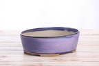 Willow Bonsai Ceramics Oval A Bonsai Pot 8 Inch – Straight‑Sided Oval Ceramic Bonsai & Succulent Planter, High‑Fired Frost‑Proof Stoneware with Drainage & Wiring Holes, Handmade in USA (Purple)