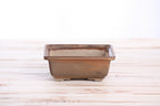 Willow Bonsai Ceramics Square Bonsai Pot 5 Inch – Low‑Profile Square Ceramic Bonsai & Succulent Planter with Accentuated Rim, High‑Fired Frost‑Proof Stoneware, Handmade in USA (Deep Stone)