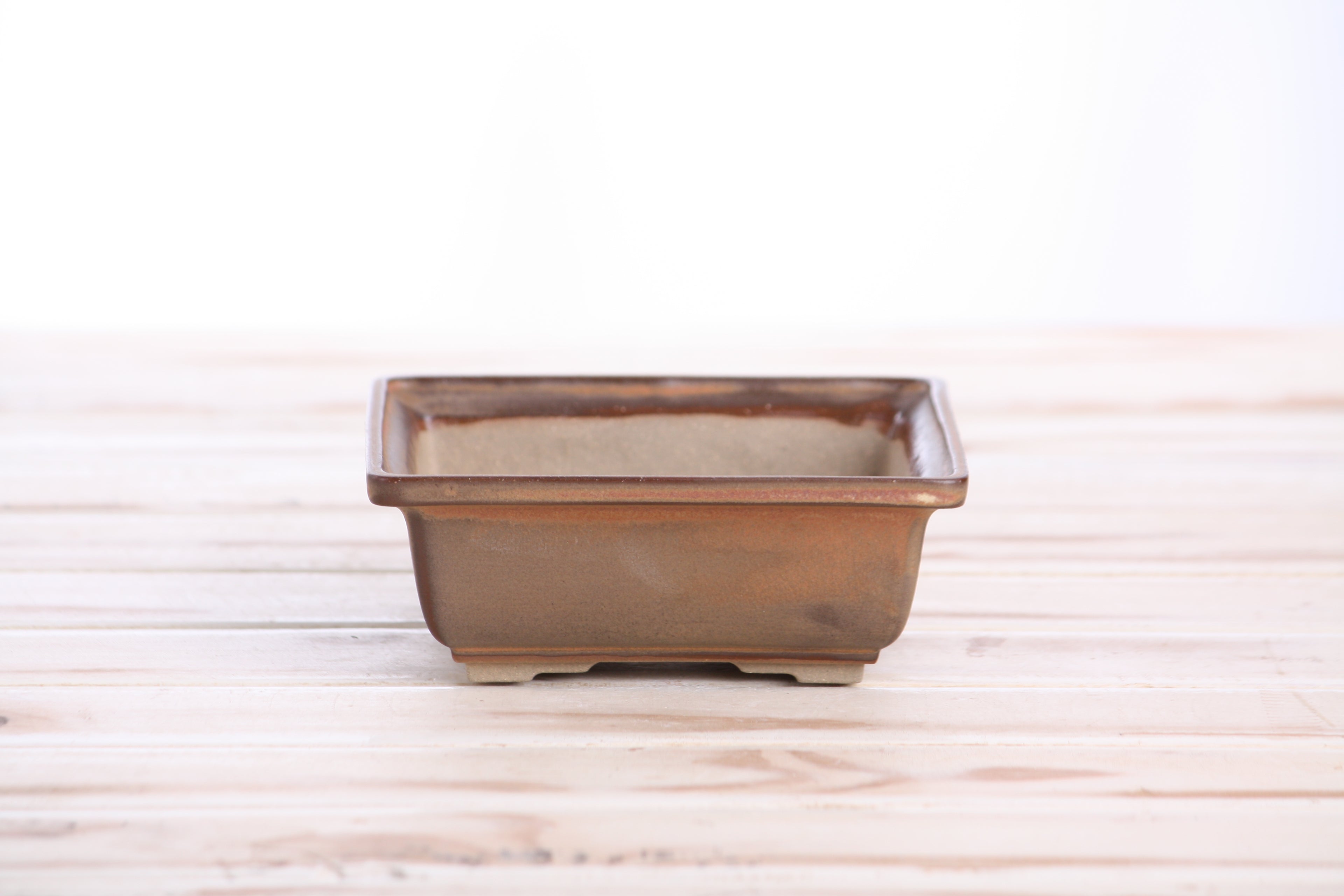 Willow Bonsai Ceramics Square Bonsai Pot 5 Inch – Low‑Profile Square Ceramic Bonsai & Succulent Planter with Accentuated Rim, High‑Fired Frost‑Proof Stoneware, Handmade in USA (Deep Stone)