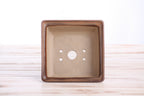 Willow Bonsai Ceramics Square Bonsai Pot 5 Inch – Low‑Profile Square Ceramic Bonsai & Succulent Planter with Accentuated Rim, High‑Fired Frost‑Proof Stoneware, Handmade in USA (Deep Stone)