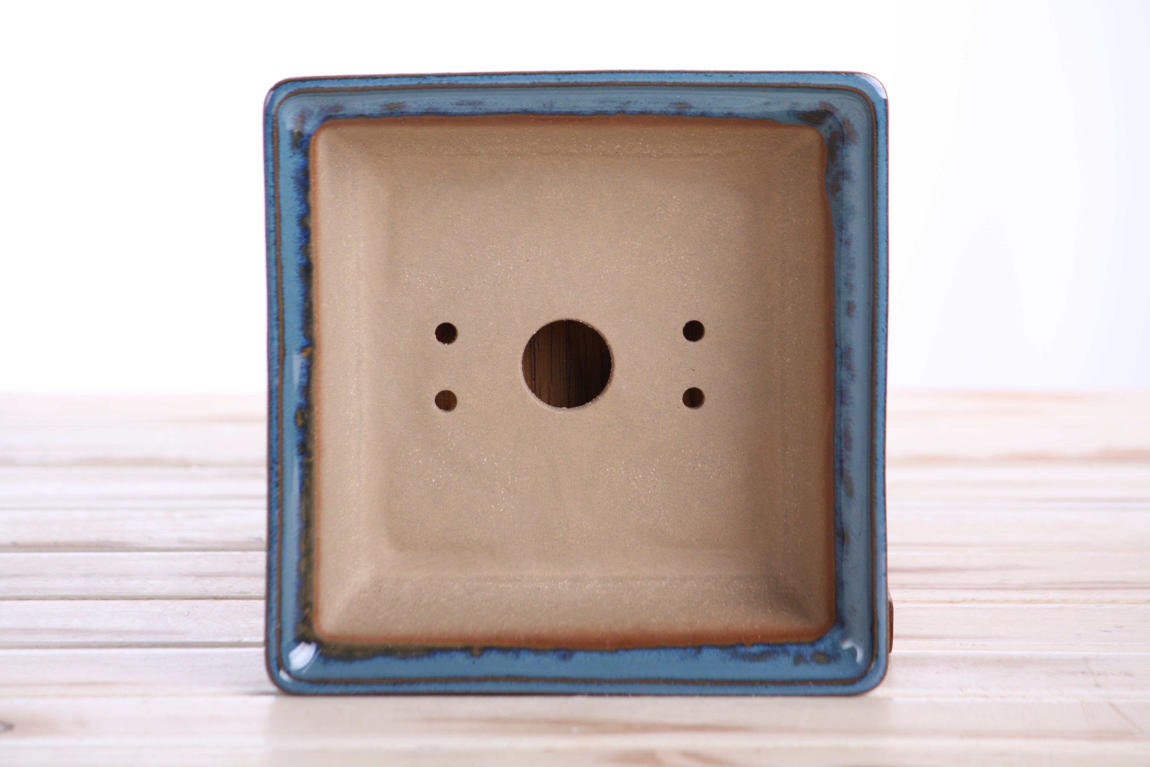 Willow Bonsai Ceramics Square Bonsai Pot 6 Inch – Low‑Profile Square Ceramic Bonsai & Succulent Planter with Accentuated Rim, High‑Fired Frost‑Proof Stoneware, Handmade in USA (Peacock 2025)