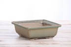 Willow Bonsai Ceramics Square Bonsai Pot 6 Inch – Low‑Profile Square Ceramic Bonsai & Succulent Planter with Accentuated Rim, High‑Fired Frost‑Proof Stoneware, Handmade in USA (Speckled Moss)
