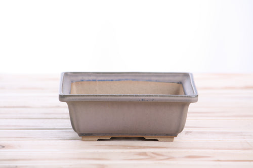 Willow Bonsai Ceramics Square Bonsai Pot 6 Inch – Low‑Profile Square Ceramic Bonsai & Succulent Planter with Accentuated Rim, High‑Fired Frost‑Proof Stoneware, Handmade in USA (Ocean)