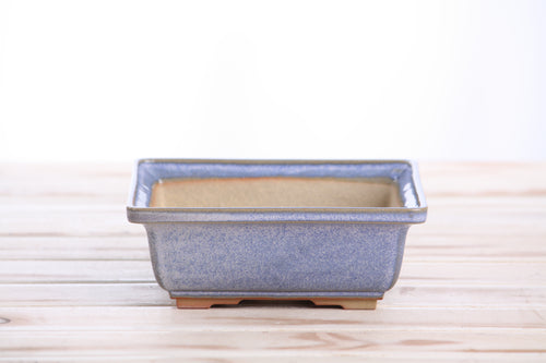 Willow Bonsai Ceramics Square Bonsai Pot 6 Inch – Low‑Profile Square Ceramic Bonsai & Succulent Planter with Accentuated Rim, High‑Fired Frost‑Proof Stoneware, Handmade in USA (Denim)
