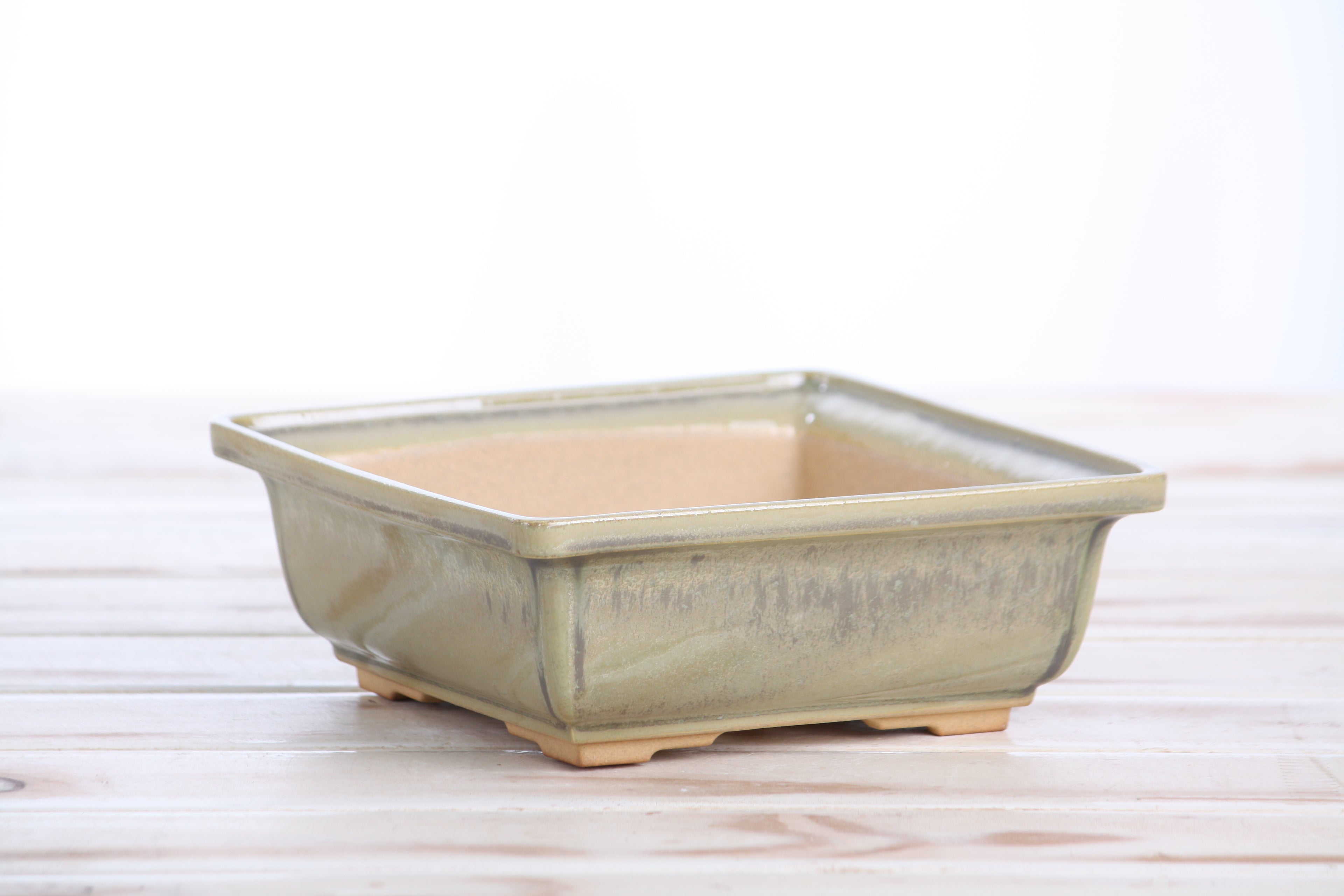 Willow Bonsai Ceramics Square Bonsai Pot 6 Inch – Low‑Profile Square Ceramic Bonsai & Succulent Planter with Accentuated Rim, High‑Fired Frost‑Proof Stoneware, Handmade in USA (Copenhagen)