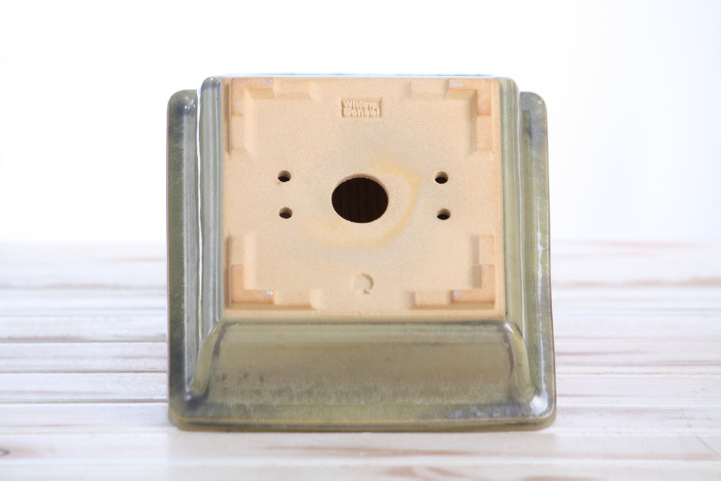 Willow Bonsai Ceramics Square Bonsai Pot 6 Inch – Low‑Profile Square Ceramic Bonsai & Succulent Planter with Accentuated Rim, High‑Fired Frost‑Proof Stoneware, Handmade in USA (Copenhagen)
