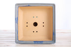 Willow Bonsai Ceramics Square Bonsai Pot 8 Inch – Low‑Profile Square Ceramic Bonsai & Succulent Planter with Accentuated Rim, High‑Fired Frost‑Proof Stoneware, Handmade in USA (Ocean)