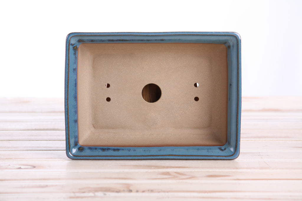 Willow Bonsai Ceramics Rectangle Bonsai Pot 8 Inch – Lower‑Profile Rectangular Ceramic Bonsai & Succulent Planter with Accentuated Rim, High‑Fired Frost‑Proof Stoneware, Handmade in USA (Peacock)