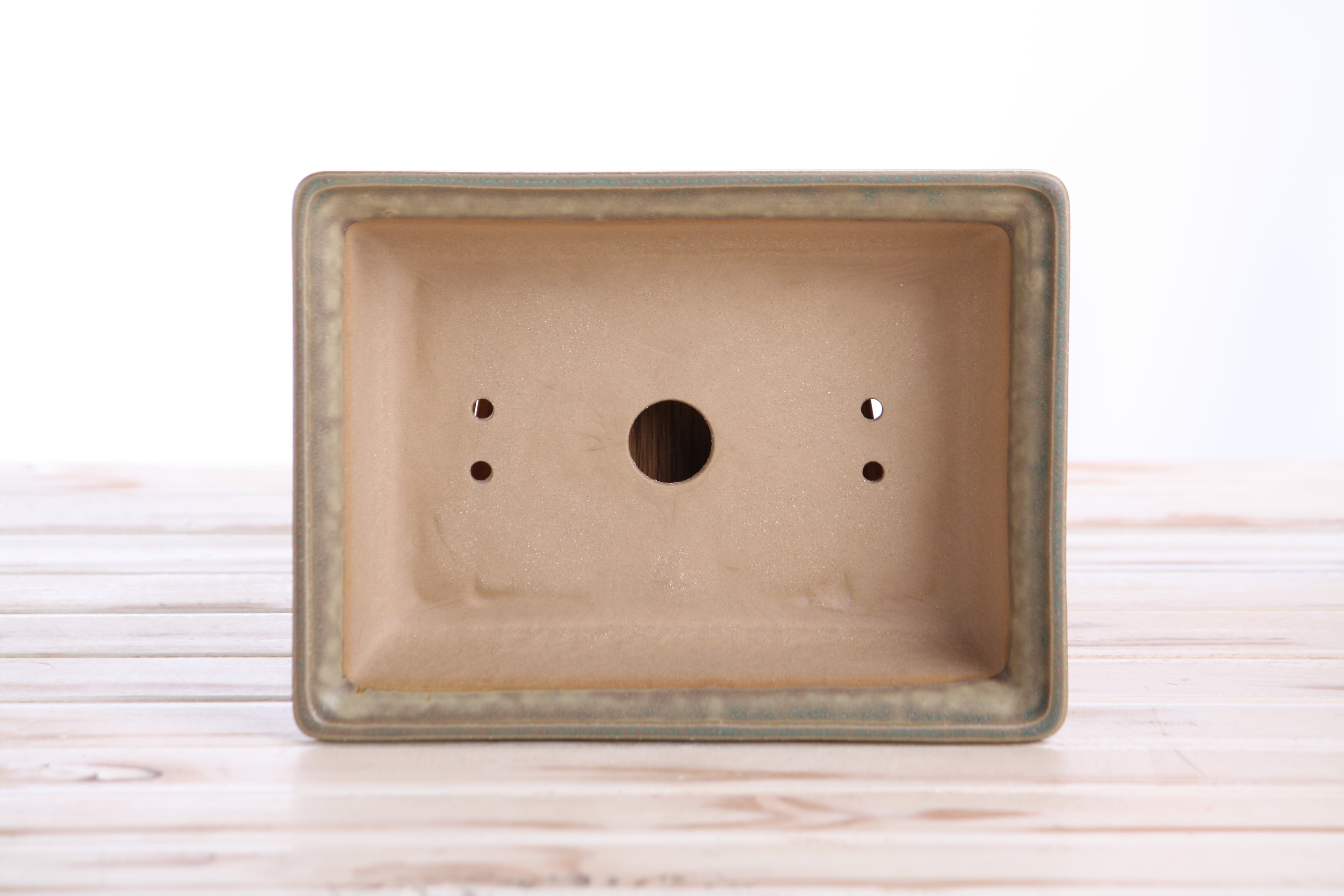 Willow Bonsai Ceramics Rectangle Bonsai Pot 8 Inch – Lower‑Profile Rectangular Ceramic Bonsai & Succulent Planter with Accentuated Rim, High‑Fired Frost‑Proof Stoneware, Handmade in USA (Speckled Moss)