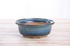 Willow Bonsai Ceramics Round Bonsai Pot 6 Inch – Round Ceramic Bonsai & Succulent Planter with Accentuated Rim and Sculpted Foot Ring, High‑Fired Frost‑Proof Stoneware, Handmade in USA (Peacock)