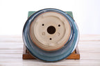 Willow Bonsai Ceramics Round Bonsai Pot 6 Inch – Round Ceramic Bonsai & Succulent Planter with Accentuated Rim and Sculpted Foot Ring, High‑Fired Frost‑Proof Stoneware, Handmade in USA (Peacock)