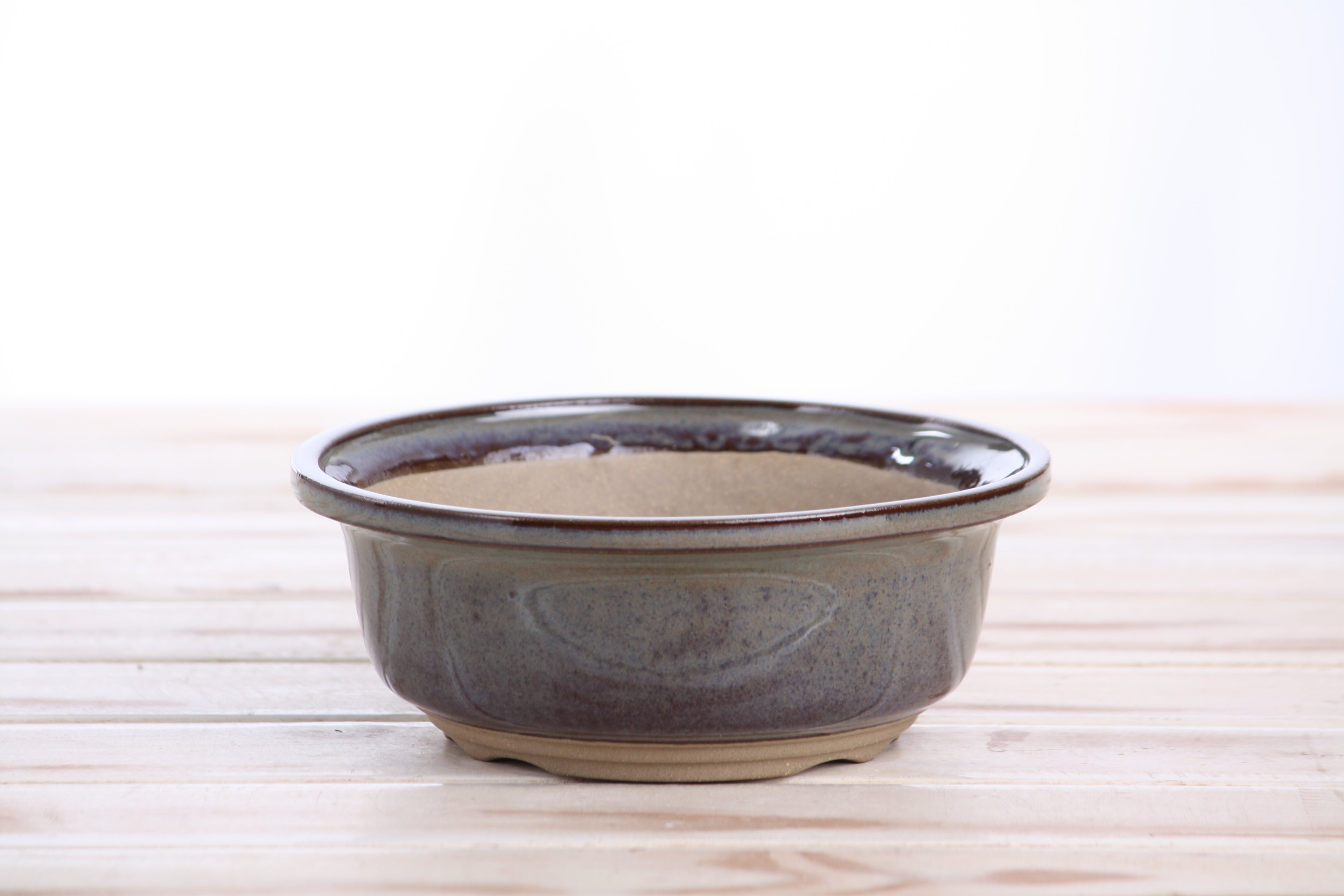 Willow Bonsai Ceramics Round Bonsai Pot 6 Inch – Round Ceramic Bonsai & Succulent Planter with Accentuated Rim and Sculpted Foot Ring, High‑Fired Frost‑Proof Stoneware, Handmade in USA (Starry Night)