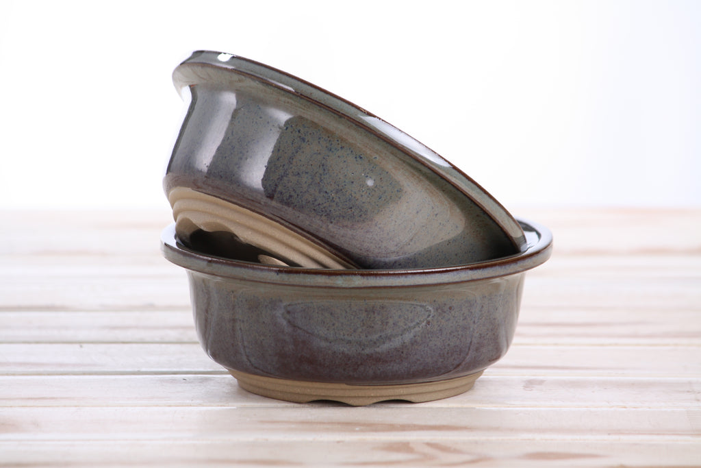 Willow Bonsai Ceramics Round Bonsai Pot 6 Inch – Round Ceramic Bonsai & Succulent Planter with Accentuated Rim and Sculpted Foot Ring, High‑Fired Frost‑Proof Stoneware, Handmade in USA (Starry Night)