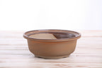 Willow Bonsai Ceramics Round Bonsai Pot 6 Inch – Round Ceramic Bonsai & Succulent Planter with Accentuated Rim and Sculpted Foot Ring, High‑Fired Frost‑Proof Stoneware, Handmade in USA (Deep Stone)