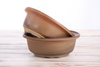 Willow Bonsai Ceramics Round Bonsai Pot 6 Inch – Round Ceramic Bonsai & Succulent Planter with Accentuated Rim and Sculpted Foot Ring, High‑Fired Frost‑Proof Stoneware, Handmade in USA (Deep Stone)