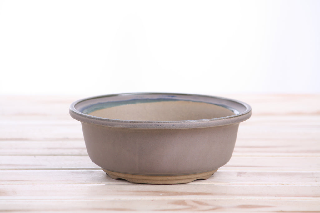 Willow Bonsai Ceramics Round Bonsai Pot 6 Inch – Round Ceramic Bonsai & Succulent Planter with Accentuated Rim and Sculpted Foot Ring, High‑Fired Frost‑Proof Stoneware, Handmade in USA (Ocean)