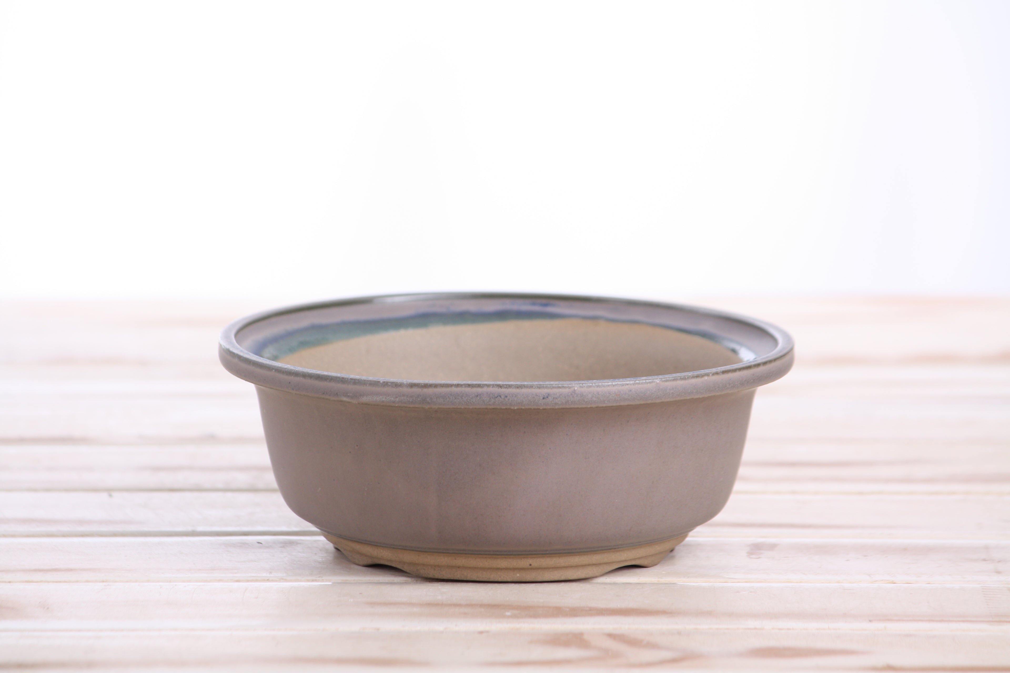 Willow Bonsai Ceramics Round Bonsai Pot 6 Inch – Round Ceramic Bonsai & Succulent Planter with Accentuated Rim and Sculpted Foot Ring, High‑Fired Frost‑Proof Stoneware, Handmade in USA (Ocean)