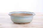 Willow Bonsai Ceramics Round Bonsai Pot 7 Inch – Round Ceramic Bonsai & Succulent Planter with Accentuated Rim and Sculpted Foot Ring, High‑Fired Frost‑Proof Stoneware, Handmade in USA (Glacier)