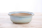 Willow Bonsai Ceramics Round Bonsai Pot 7 Inch – Round Ceramic Bonsai & Succulent Planter with Accentuated Rim and Sculpted Foot Ring, High‑Fired Frost‑Proof Stoneware, Handmade in USA (Glacier)