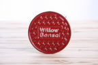Willow Bonsai Ceramic Coaster – 4 Inch Handmade Stoneware Drink Coaster with Indented Moat Design, Willow Logo Detail, Cork Backing Pads, Made in Colorado, USA (Red)