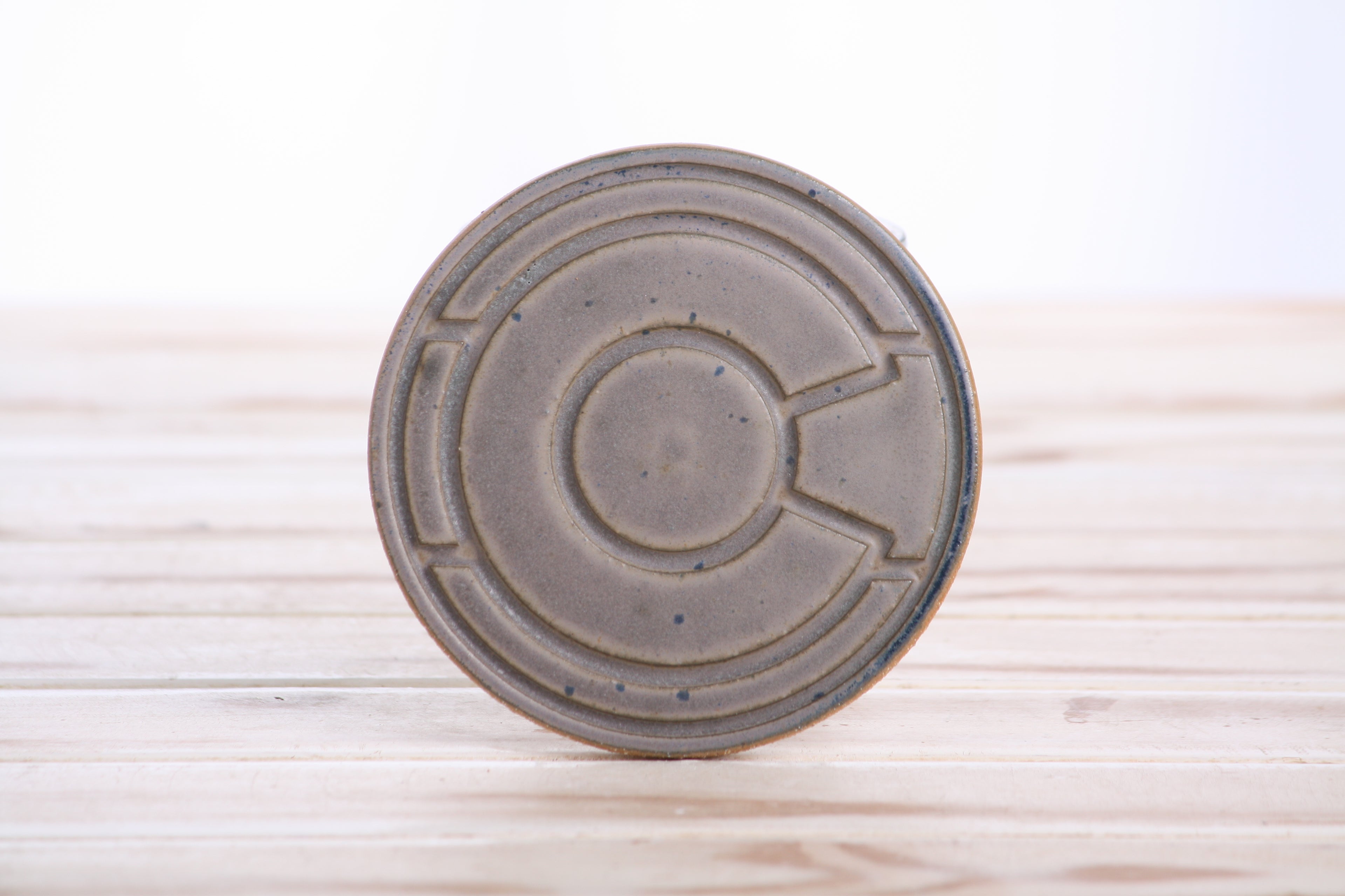 Willow Bonsai Ceramics Colorado Ceramic Coaster – 4 Inch Handmade Stoneware Drink Coaster with Indented Moat Design, Reactive Glazes, Cork Backing Pads, Made in Colorado, USA (Ocean)