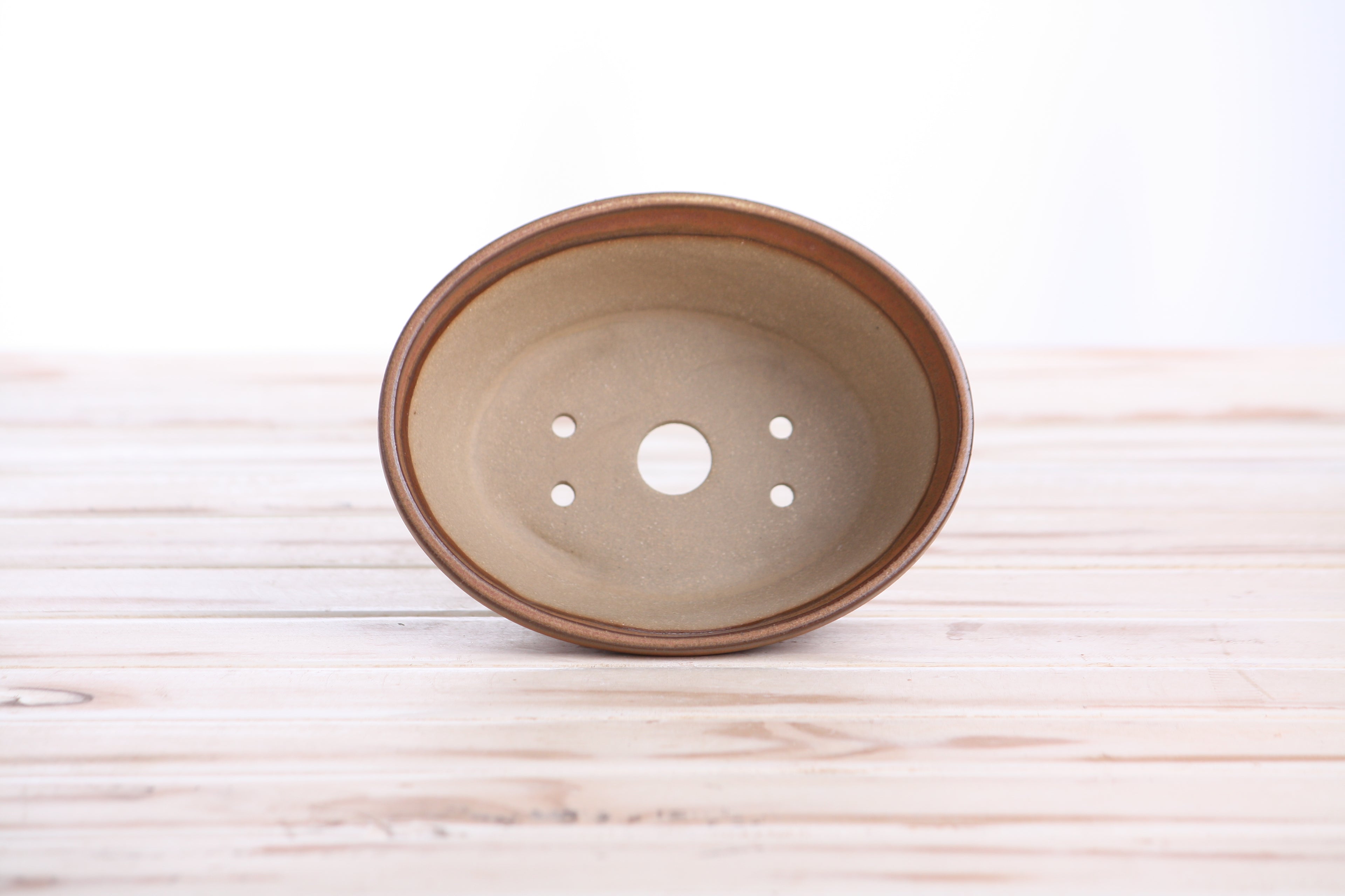 Willow Bonsai Ceramics Oval B Bonsai Pot 5.5 Inch – Tapered Oval Ceramic Bonsai & Succulent Planter with Accentuated Rim, High‑Fired Frost‑Proof Stoneware, Handmade in USA (Deep Stone)