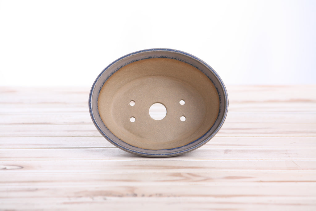 Willow Bonsai Ceramics Oval B Bonsai Pot 5.5 Inch – Tapered Oval Ceramic Bonsai & Succulent Planter with Accentuated Rim, High‑Fired Frost‑Proof Stoneware, Handmade in USA (Ocean)