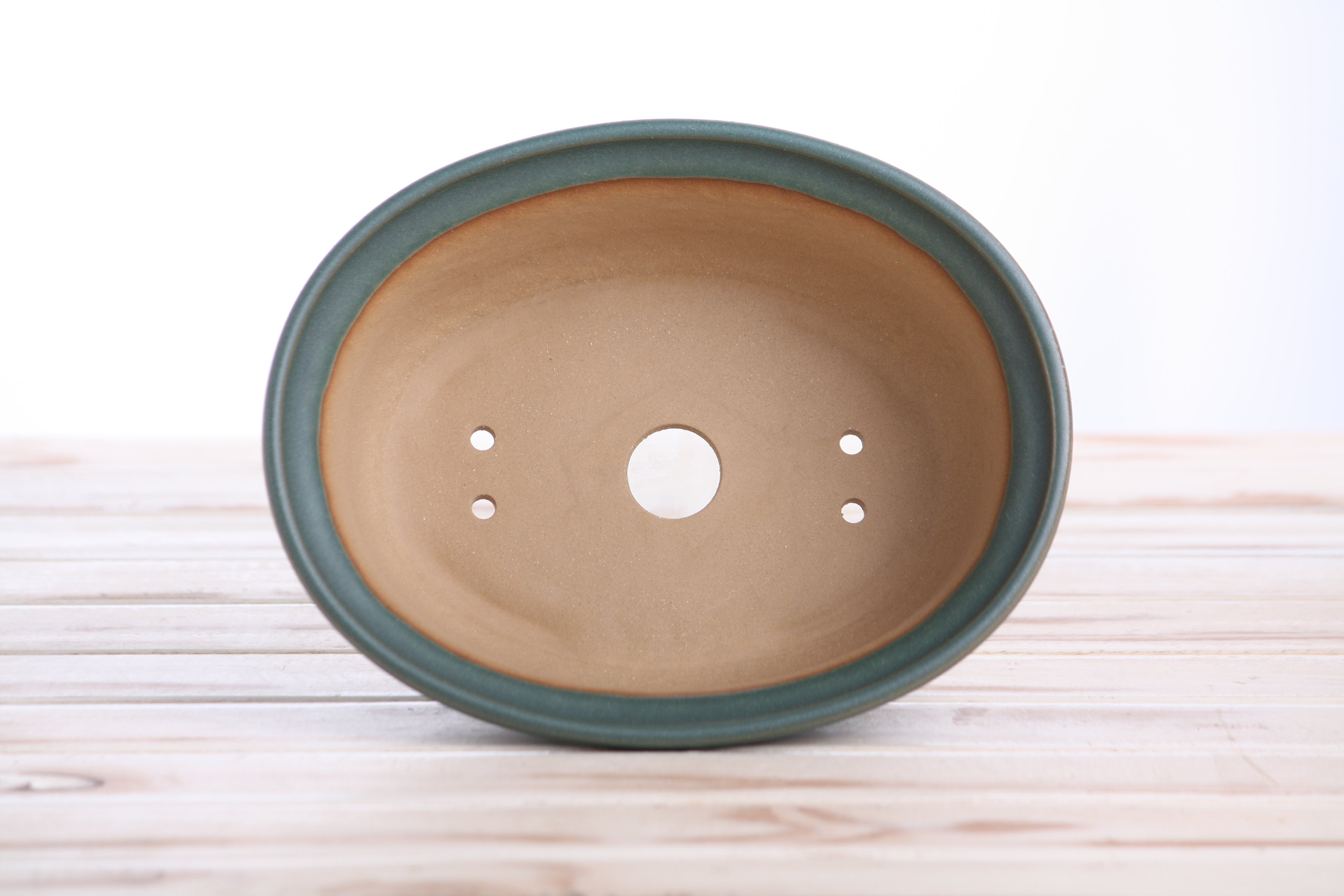 Willow Bonsai Ceramics Fat Bonsai Pot 7.5 Inch – Bold Oval Ceramic Bonsai & Succulent Planter with Accentuated Rim, High‑Fired Frost‑Proof Stoneware, Handmade in USA (Seaweed 2025)