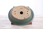 Willow Bonsai Ceramics Fat Bonsai Pot 7.5 Inch – Bold Oval Ceramic Bonsai & Succulent Planter with Accentuated Rim, High‑Fired Frost‑Proof Stoneware, Handmade in USA (Seaweed 2025)