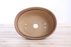 Willow Bonsai Ceramics Fat Bonsai Pot 7.5 Inch – Bold Oval Ceramic Bonsai & Succulent Planter with Accentuated Rim, High‑Fired Frost‑Proof Stoneware, Handmade in USA (Deep Stone)