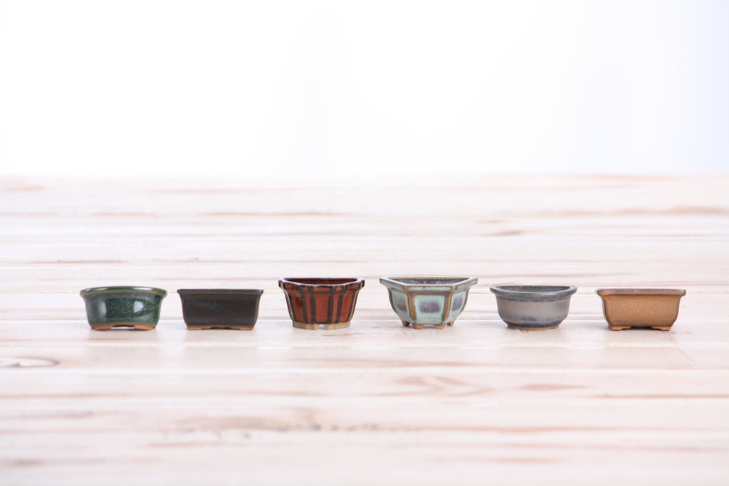 Willow Bonsai Ceramics 1.5 Inch Shito Magnet Set of 6 – Mini Handmade Ceramic Bonsai Pot Magnets, Reactive Glaze Finish, Unique Decorative Pots, Made in USA