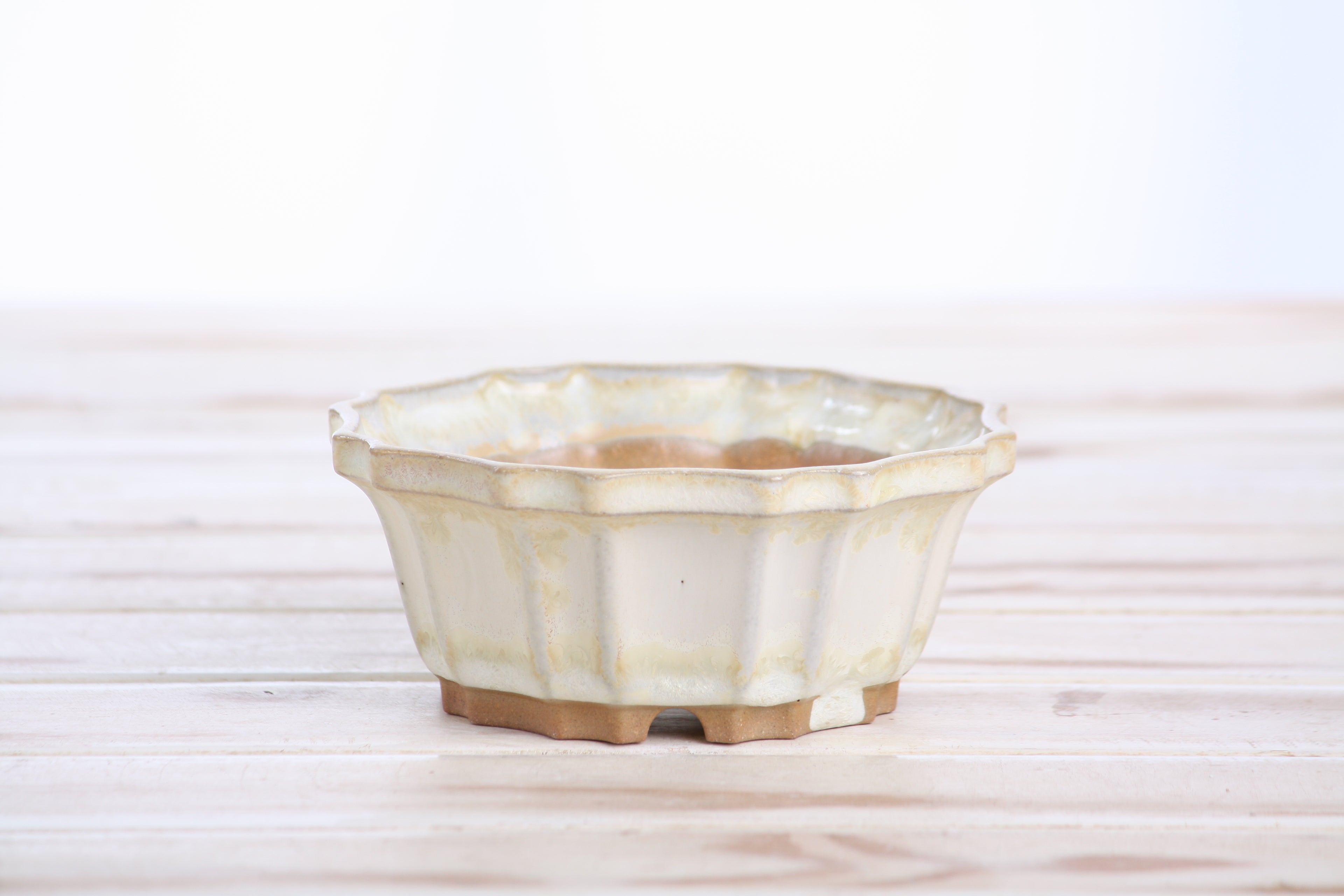 Willow Bonsai Ceramics Flower Design Bonsai Pot 4.5 Inch – Elegant Ceramic Bonsai & Succulent Planter, High‑Fired Frost‑Proof Stoneware with Drainage & Wiring Holes, Handmade in USA (Limited Edition 1)